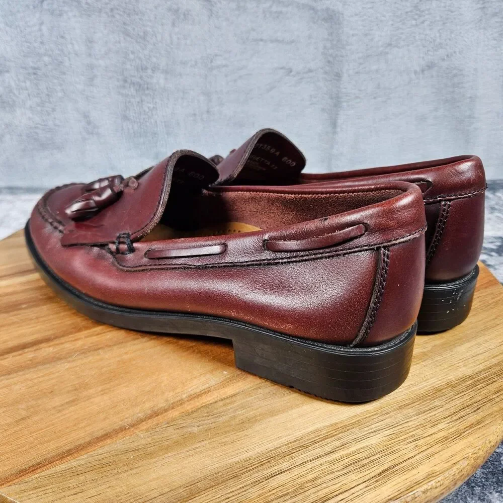 GH Bass Weejuns Marietta II Shoes Womens 7W Brown Leather Tassel Loafers Slip On